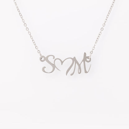 Double Initial Heart Necklace