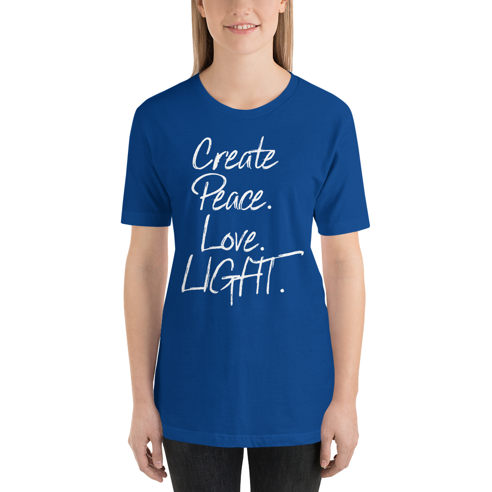 CREATE PEACE LOVE LIGHT Short-Sleeve Unisex T-Shirt