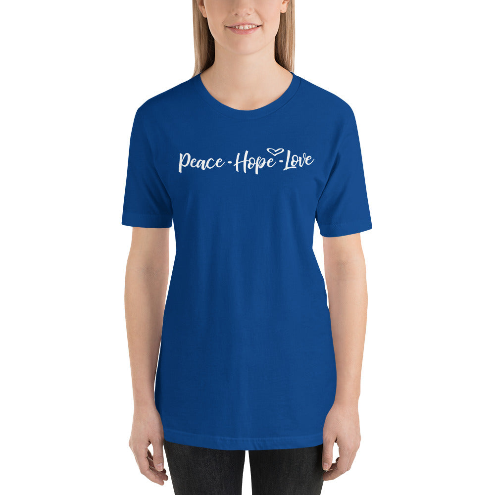 PEACE HOPE LOVE Short-Sleeve Unisex T-Shirt