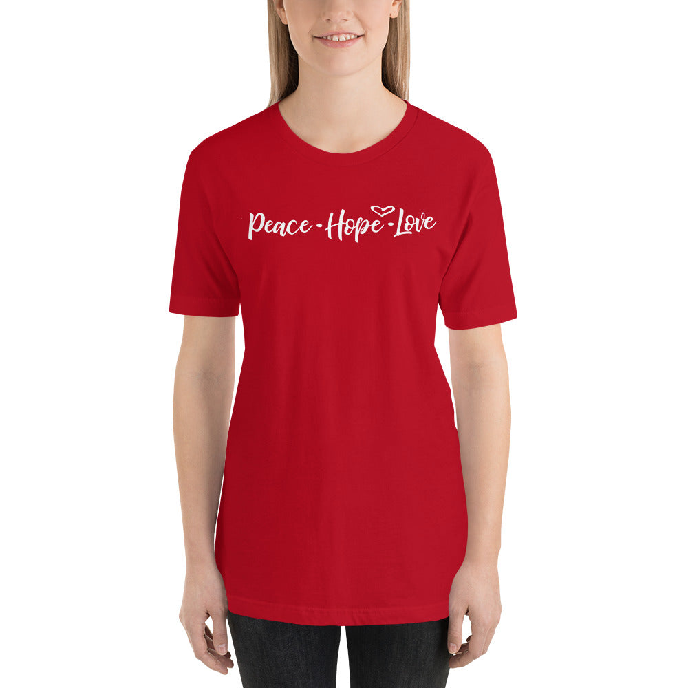 PEACE HOPE LOVE Short-Sleeve Unisex T-Shirt