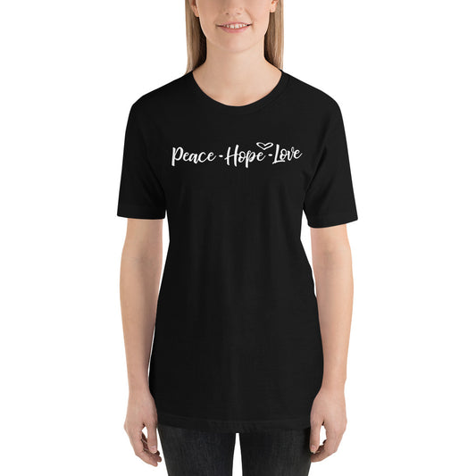 PEACE HOPE LOVE Short-Sleeve Unisex T-Shirt